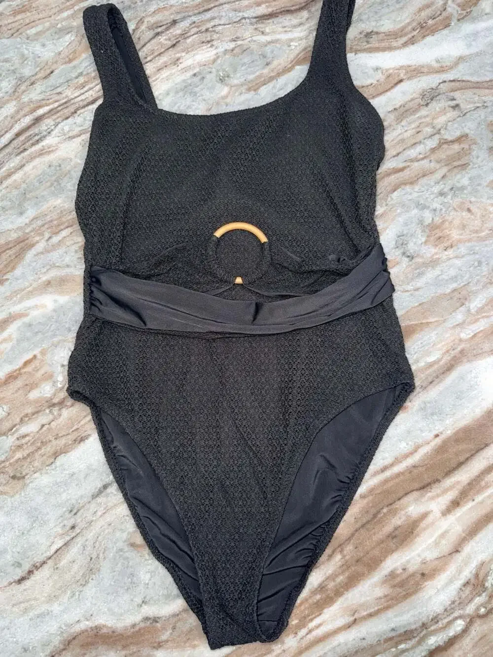 Old Navy Belted Crochet One-Piece Swimsuit